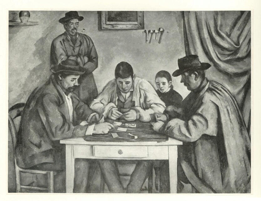 Anonimo , Cézanne, Paul - sec. XIX - I giocatori di carte , fronte