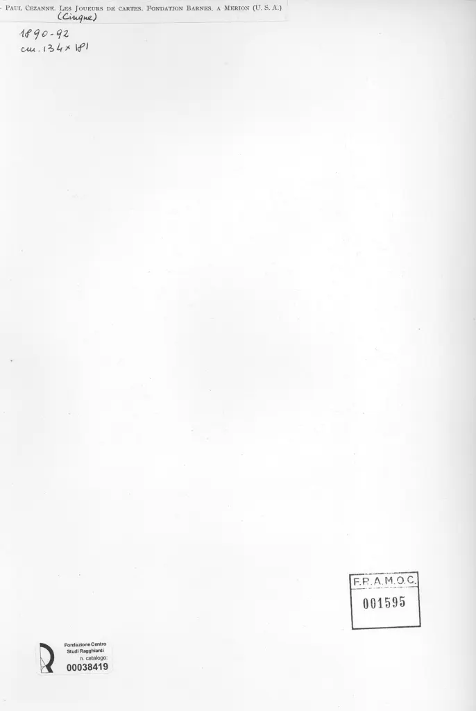 Anonimo , C&eacute;zanne, Paul - sec. XIX - I giocatori di carte , retro
