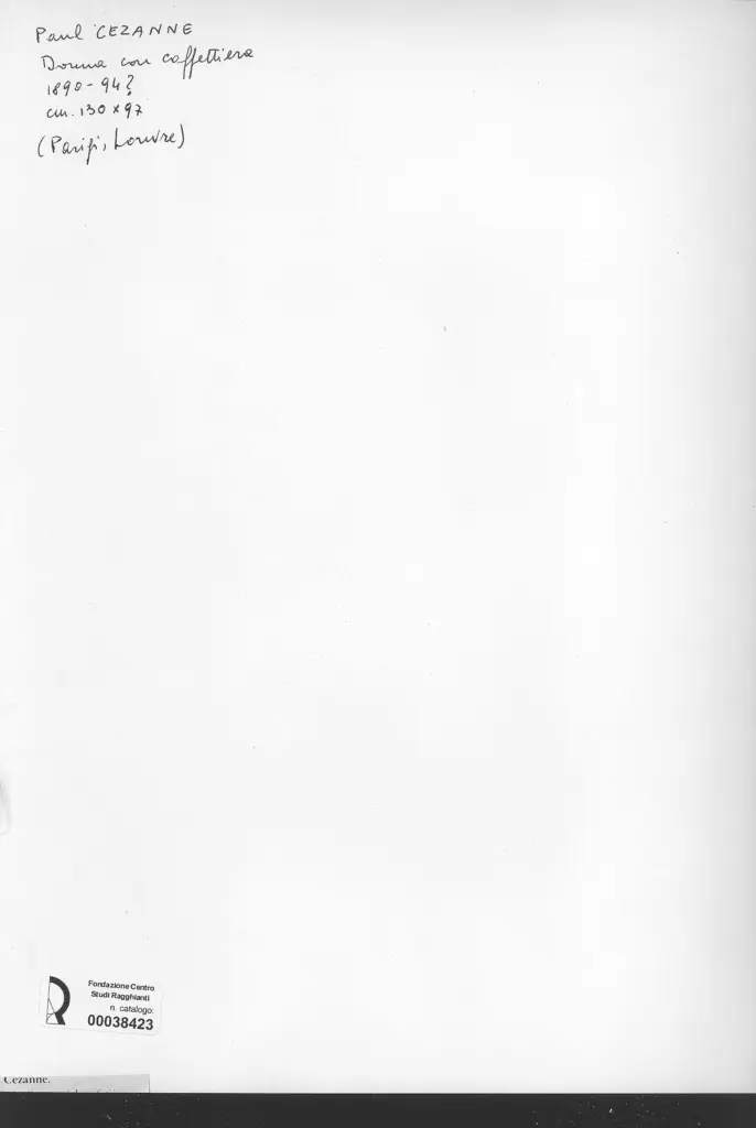 Anonimo , C&eacute;zanne, Paul - sec. XIX - Donna con caffettiera , retro