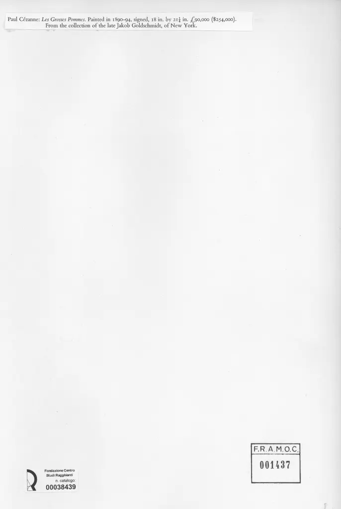 Anonimo , C&eacute;zanne, Paul - sec. XIX - Les Grosses Pommes , retro