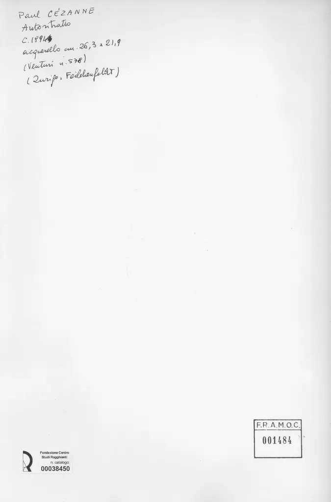 Anonimo , C&eacute;zanne, Paul - sec. XIX - Autoritratto , retro