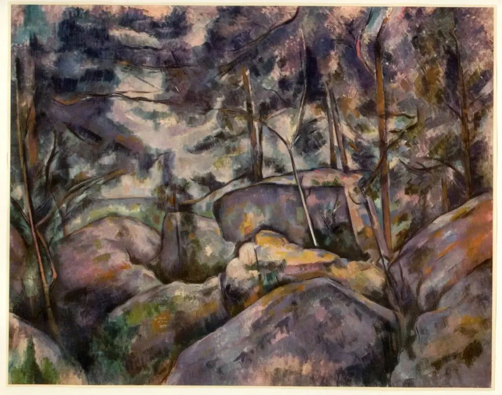Anonimo , C&eacute;zanne, Paul - sec. XIX - Rocce: La foresta di Fontainbleau , fronte
