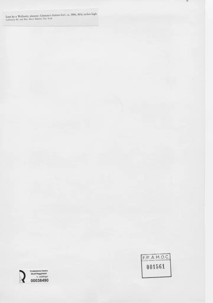 Anonimo , C&eacute;zanne, Paul - sec. XIX - Italian Girl , retro