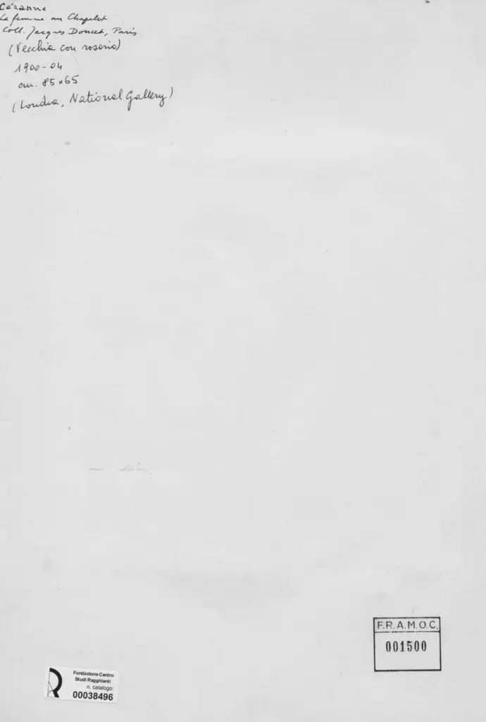 Anonimo , C&eacute;zanne, Paul - sec. XX - Vecchia con rosario , retro