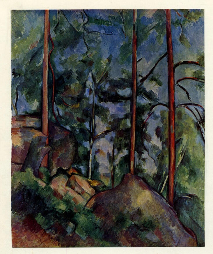 Anonimo , Cézanne, Paul - sec. XIX - Alberi e rocce , fronte