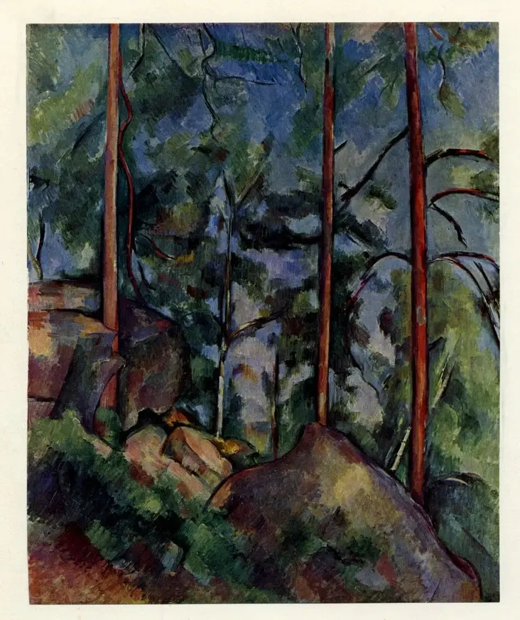 Anonimo , C&eacute;zanne, Paul - sec. XIX - Alberi e rocce , fronte
