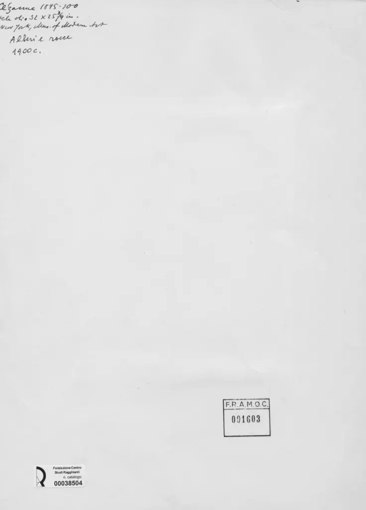 Anonimo , C&eacute;zanne, Paul - sec. XIX - Alberi e rocce , retro