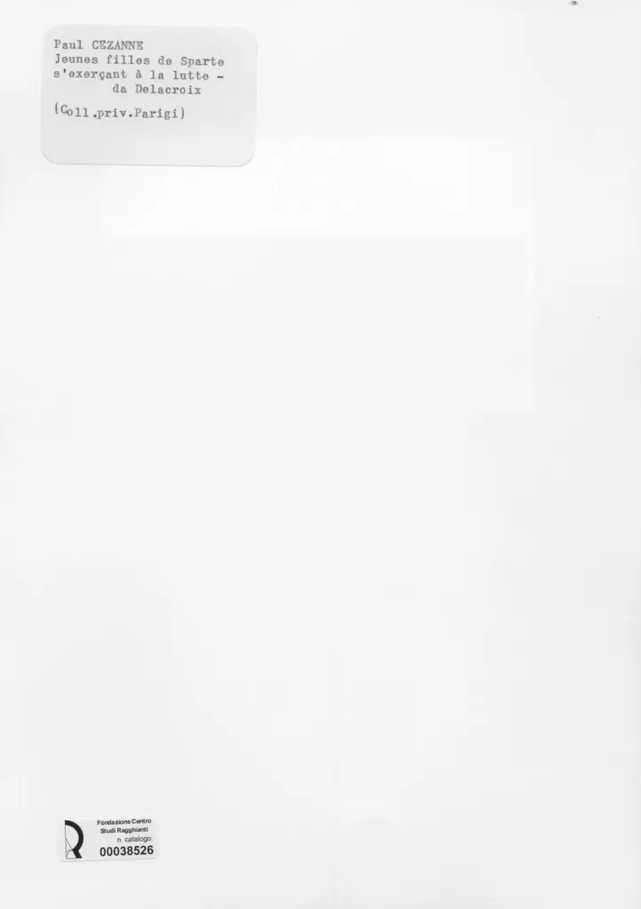 Anonimo , C&eacute;zanne, Paul - sec. XIX - Jeunes filles de Sparte s'exer&ccedil;ant &agrave; la lutte (da Delacroix) , retro