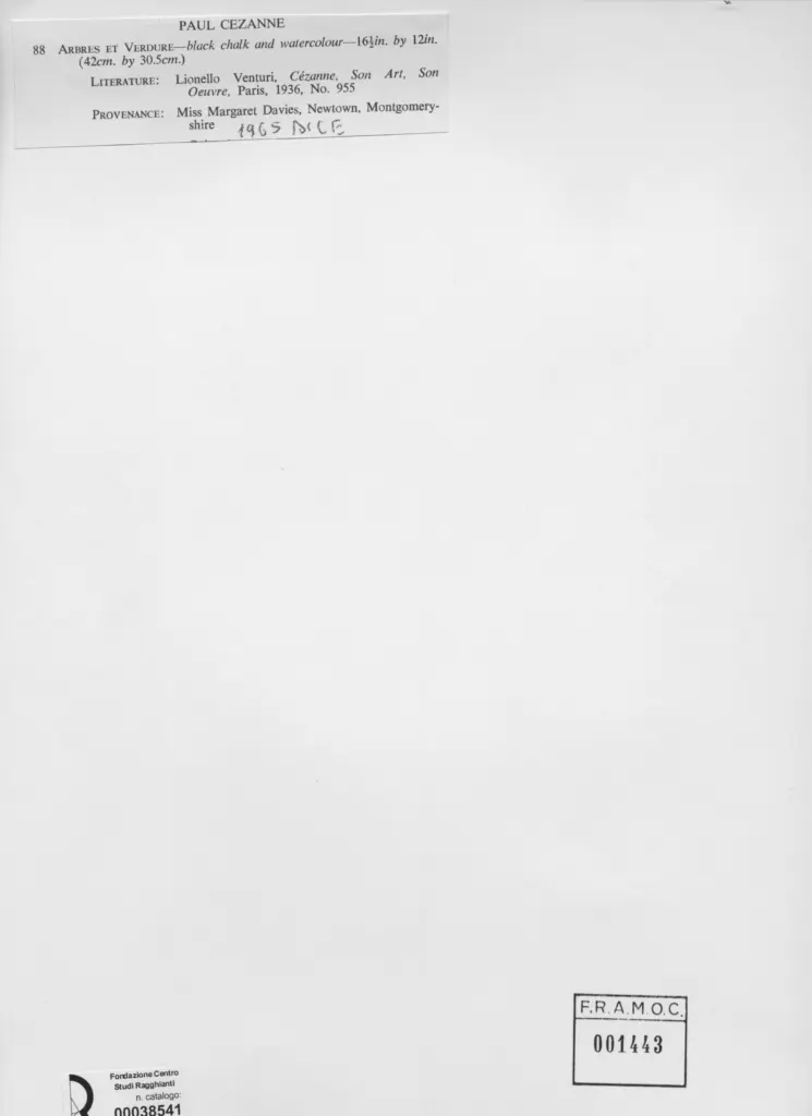 Anonimo , C&eacute;zanne, Paul - sec. XIX - Arbres et verdure , retro