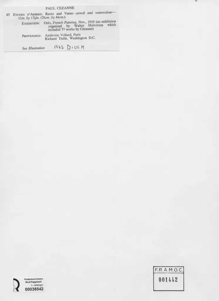 Anonimo , C&eacute;zanne, Paul - sec. XIX - Etudes d'arbres , retro