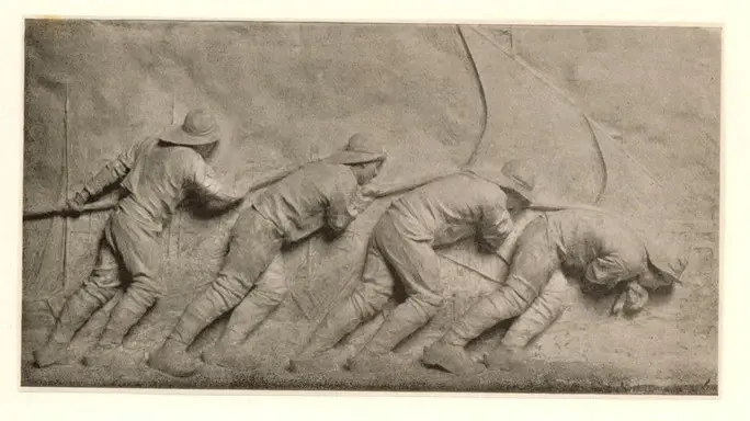 Anonimo , Charlier, Guillaume - sec. XIX/ XX - Pecheurs halant leur barque , fronte