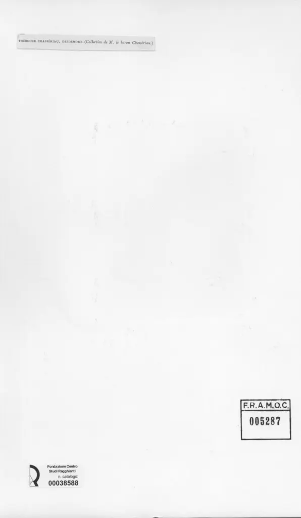 Anonimo , Chasseriau, Th&eacute;odore - sec. XIX - Desd&eacute;mone , retro