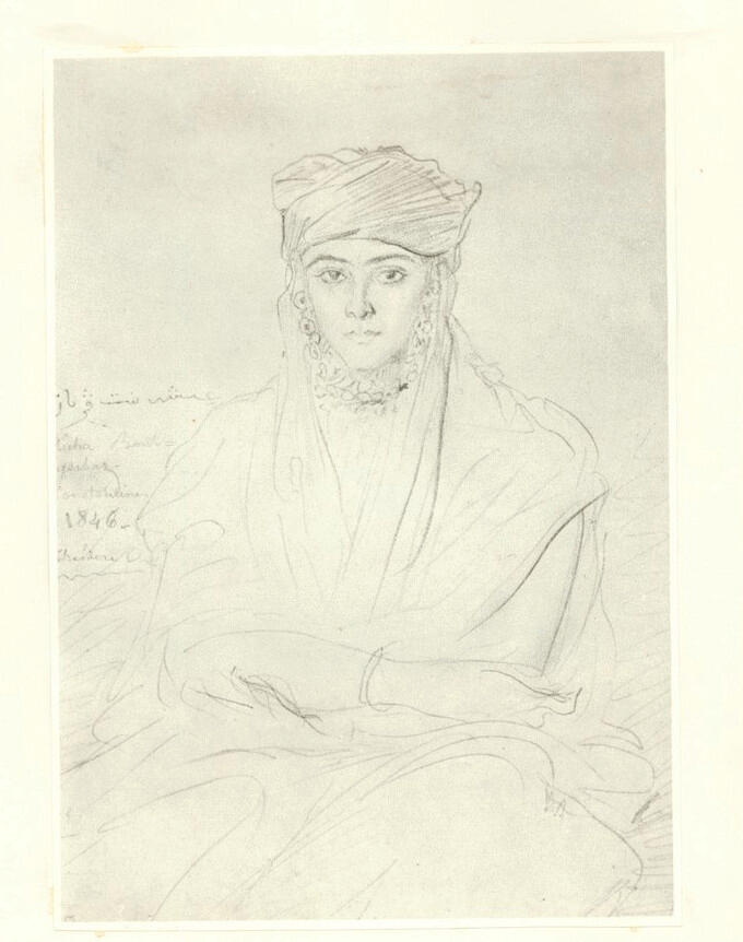 Anonimo , Chasseriau, Théodore - sec. XIX - Jeune femme arabe , fronte