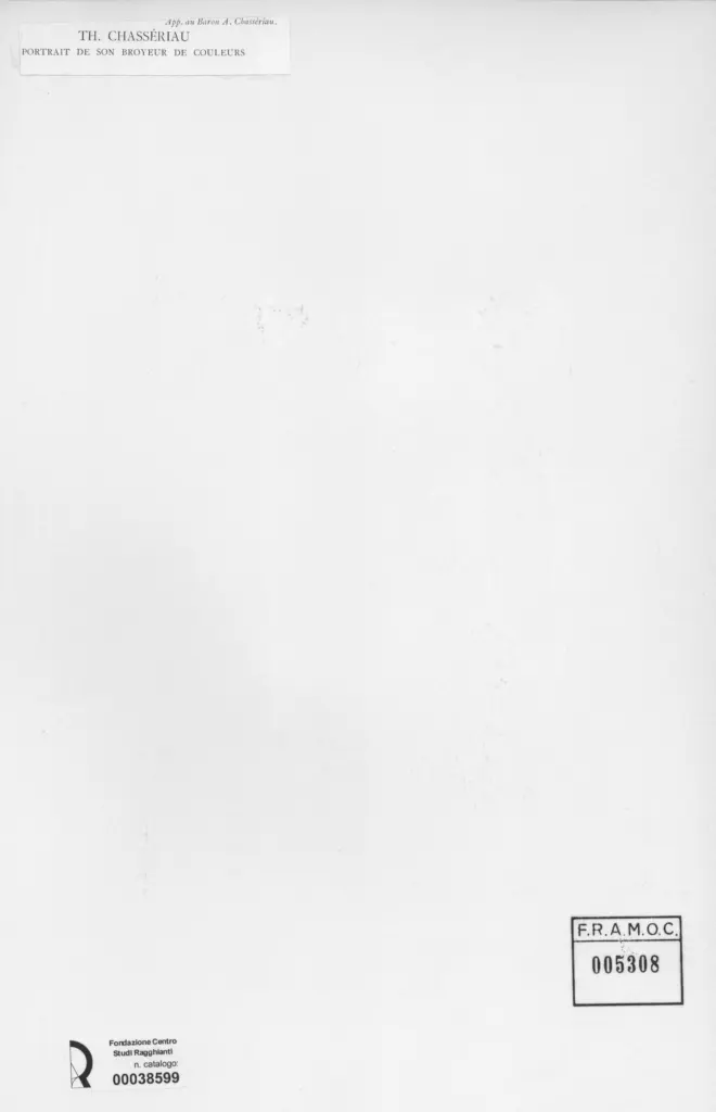 Anonimo , Chasseriau, Th&eacute;odore - sec. XIX - Ritratto de son broyeur de couleurs , retro