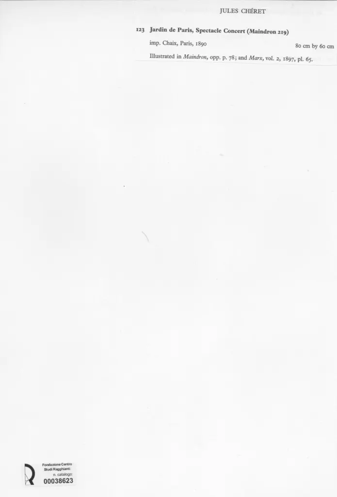 Anonimo , Cheret, Jules - sec. XIX - Jardin de Paris, spectacle Concert (Maindron 219) , retro