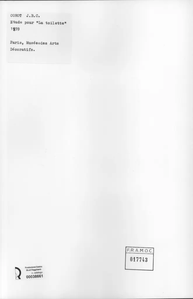 Anonimo , Corot, Jean-Baptiste-Camille - sec. XXI - Etude pour "La toilette" , retro