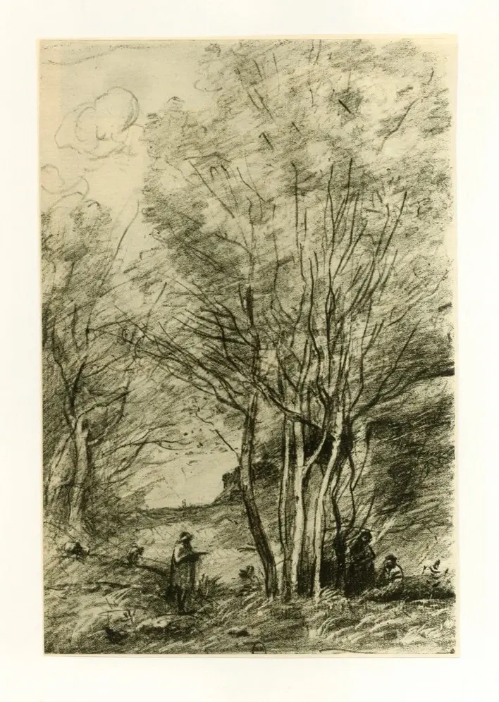 Anonimo , Corot, Jean-Baptiste-Camille - sec. XIX - Le repos des philosophes , fronte