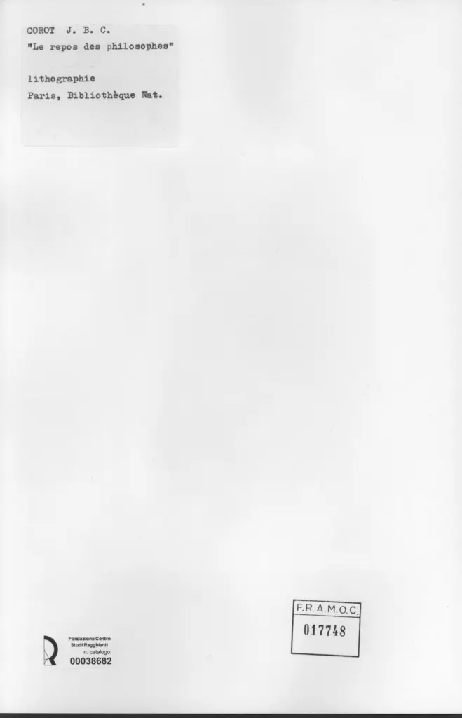 Anonimo , Corot, Jean-Baptiste-Camille - sec. XIX - Le repos des philosophes , retro