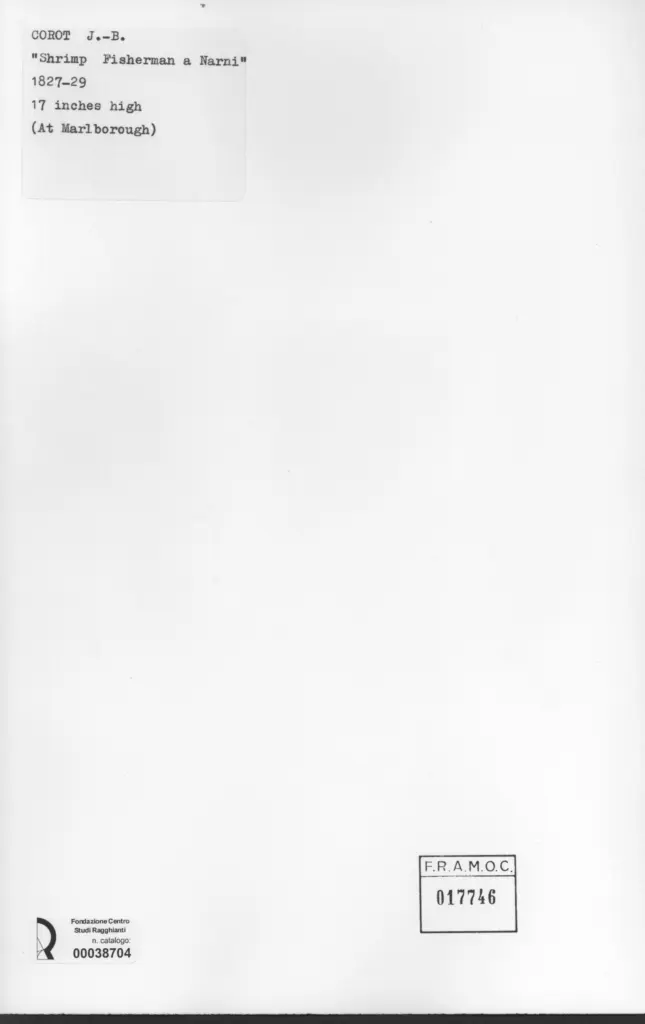 Anonimo , Corot, Jean Baptiste Camille - sec. XIX - Shrimp Fisherman a Narni , retro