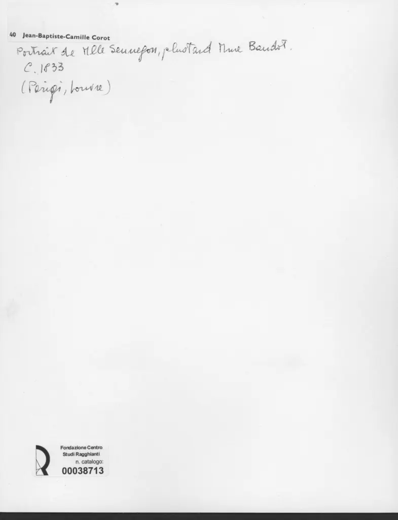 Anonimo , Corot, Jean-Baptiste-Camille - sec. XIX - Portrait de Mlle Sennegon, plustard Madame Bandot , retro