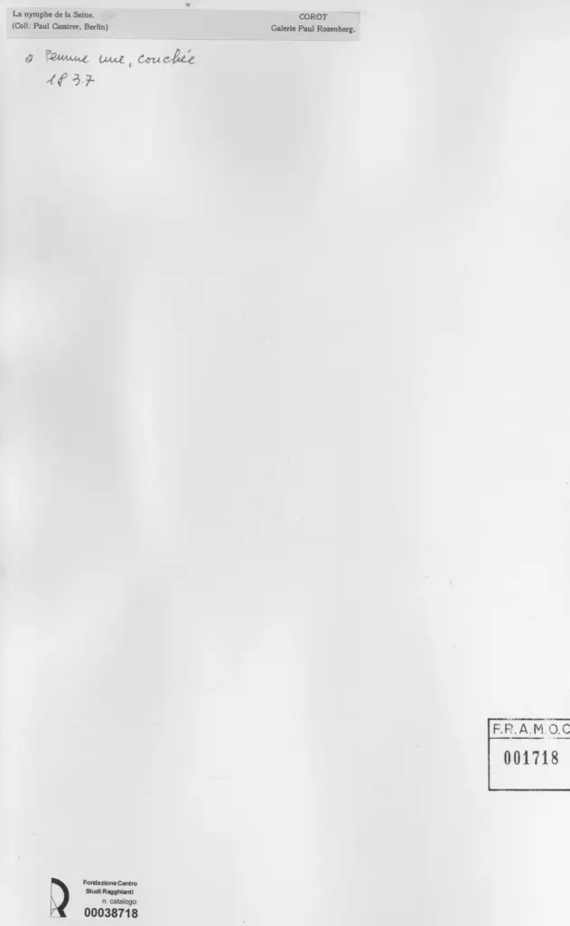Anonimo , Corot, Jean Baptiste Camille; sec. XIX; , retro