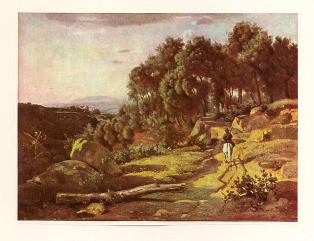 Anonimo , Corot, Jean-Baptiste-Camille - sec. XIX - View near Volterra , fronte