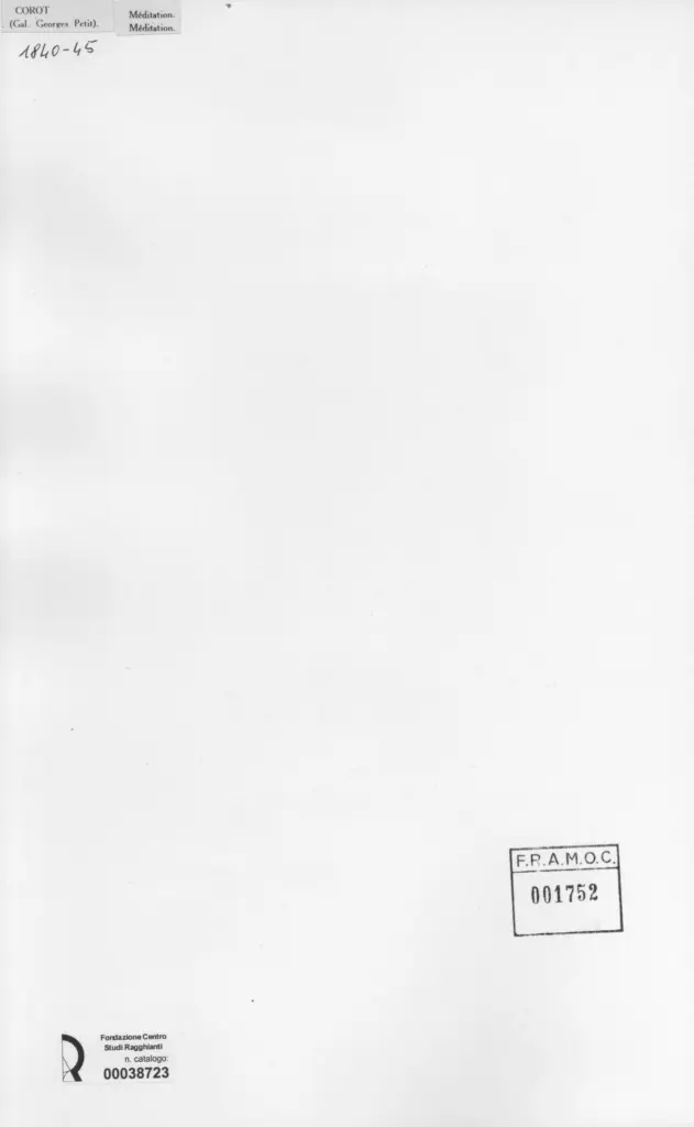 Anonimo , Corot, Jean-Baptiste-Camille - sec. XIX - M&eacute;ditation , retro