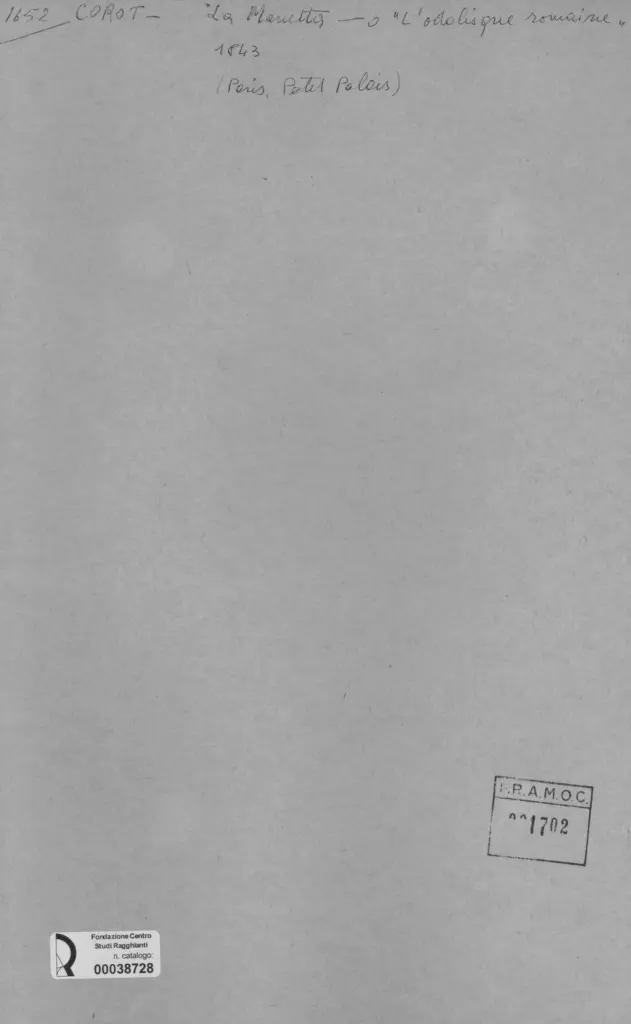 Anonimo , Corot, Jean-Baptiste-Camille - sec. XIX - La Marietta , retro