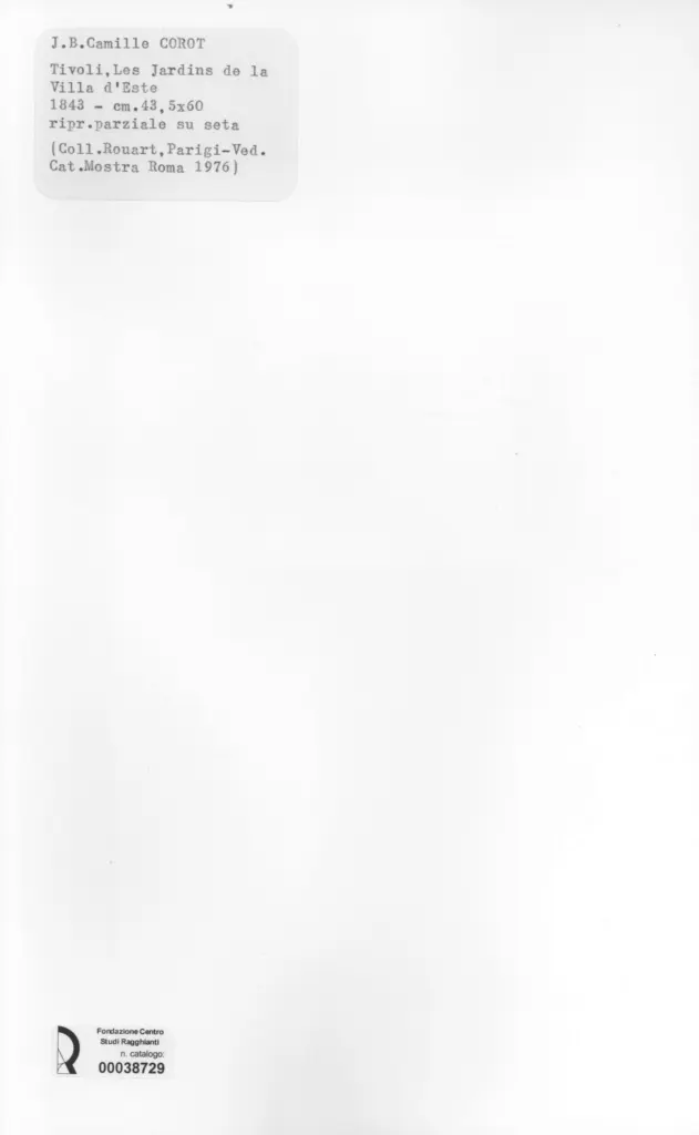 Anonimo , Corot, Jean-Baptiste-Camille; Corot, Jean-Baptiste-Camille - sec. XIX - Tivoli, les jardins de la Villa d'Este , retro
