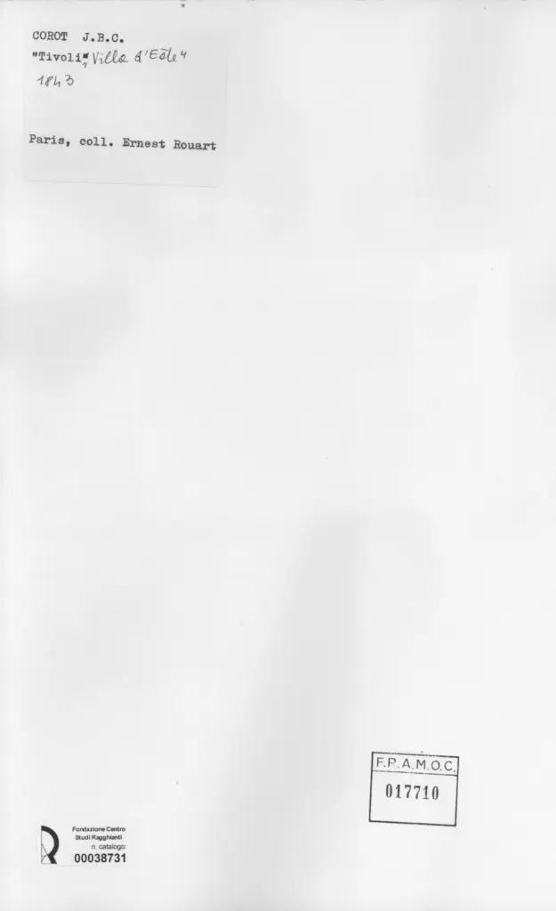 Anonimo , Corot, Jean-Baptiste-Camille - sec. XIX - Tivoli, Villa d'Este , retro