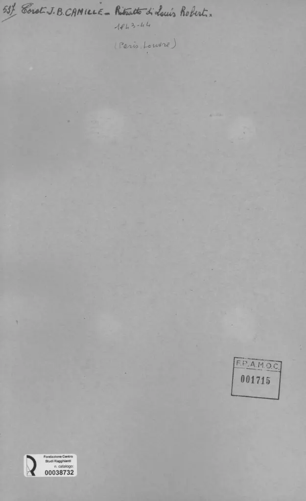 Anonimo , Corot, Jean-Baptiste-Camille - sec. XIX - Ritratto di Louis Robert , retro