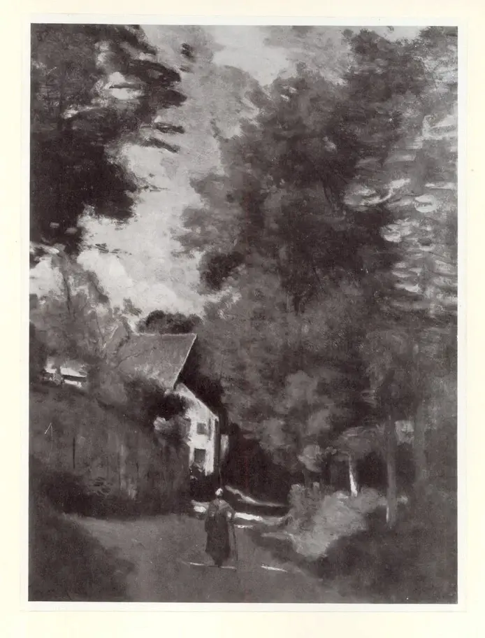 Anonimo , Corot, Jean-Baptiste-Camille - sec. XIX - La cote de Grace, pr&eacute;s Honfleur - Grands arbres dominant la mer , fronte
