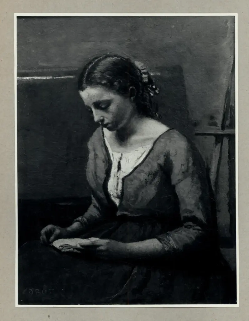 Anonimo , Corot, Jean-Baptiste-Camille - sec. XIX - Lesendes Madchen , fronte