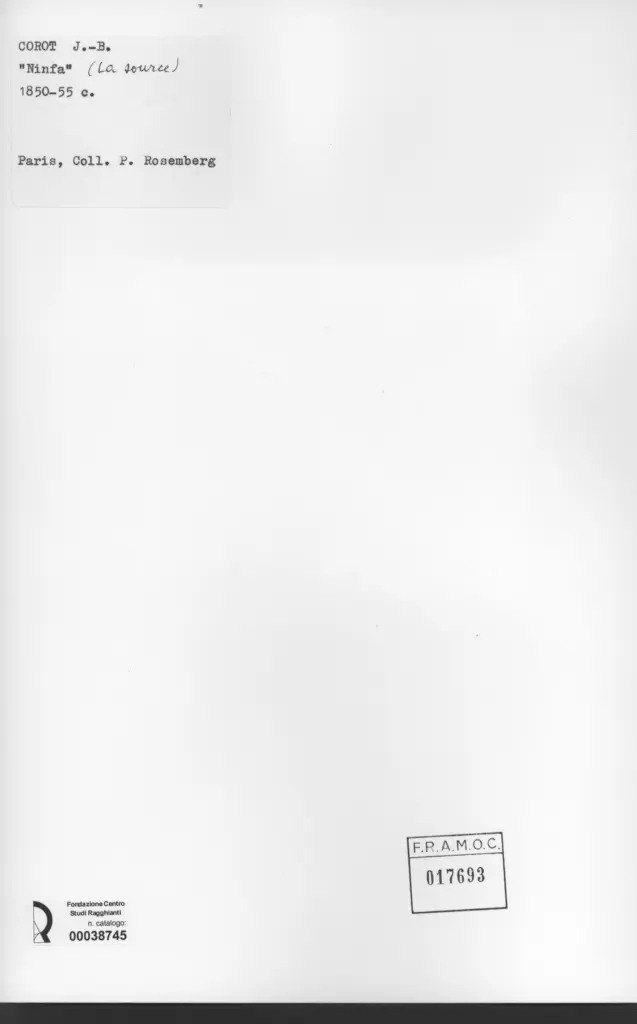 Anonimo , Corot, Jean-Baptiste-Camille - sec. XIX - La source , retro
