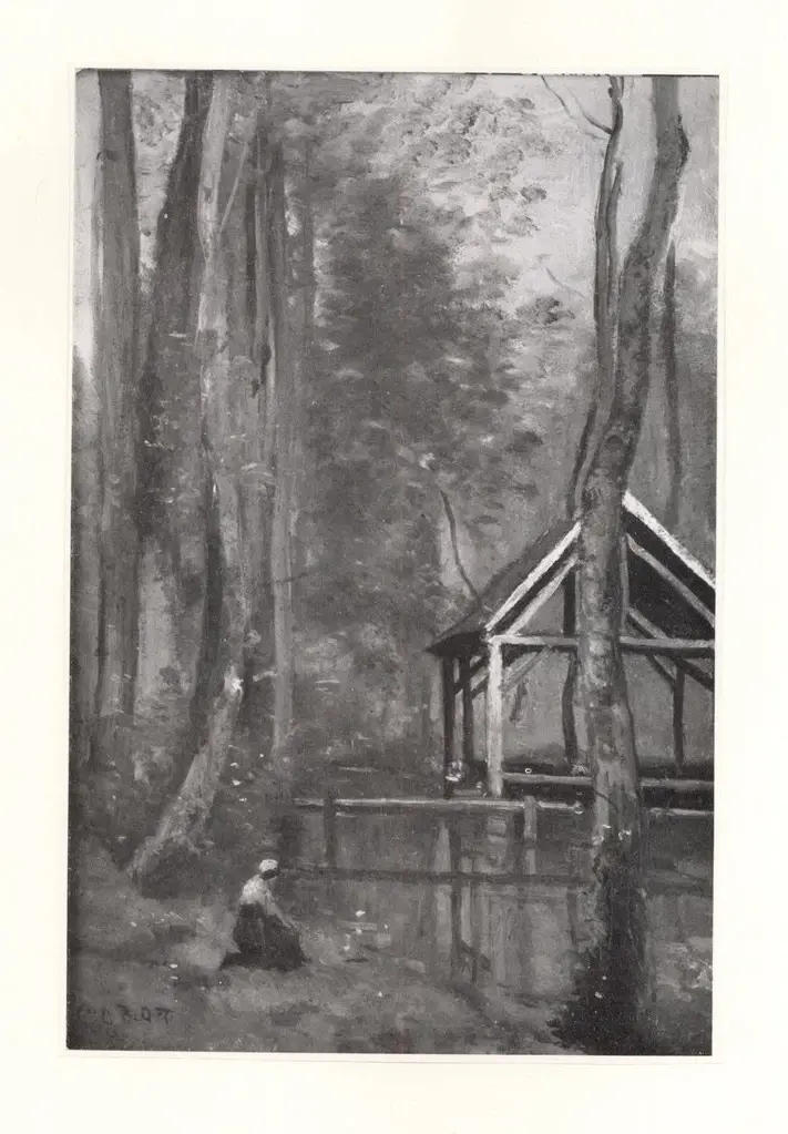 Anonimo , Corot, Jean-Baptiste-Camille - sec. XIX - Hangar de peche &agrave; mothois pr&egrave;s Gournay-en-Bray , fronte