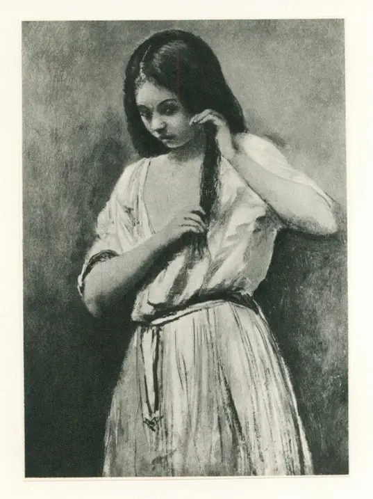 Anonimo , Corot, Jean-Baptiste-Camille - sec. XIX - Fillette &agrave; sa toilette , fronte