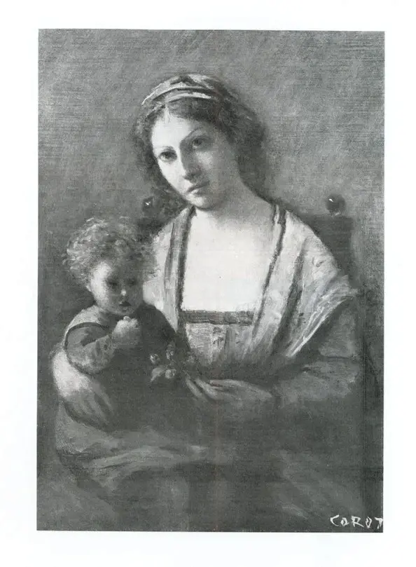 Corot, Jean Baptiste Camille , Femme et enfant aux cerises