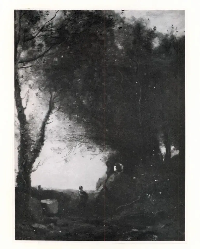 Anonimo , Corot, Jean Baptiste Camille - sec. XIX - La conversation sous les arbres , fronte