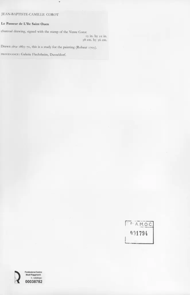 Anonimo , Corot, Jean-Baptiste-Camille - sec. XIX , retro