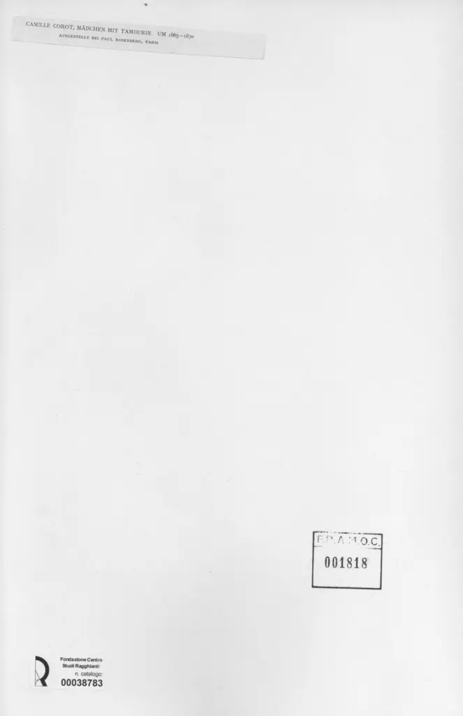 Anonimo , Corot, Jean-Baptiste-Camille - sec. XIX - Madchen mit tamburin , retro