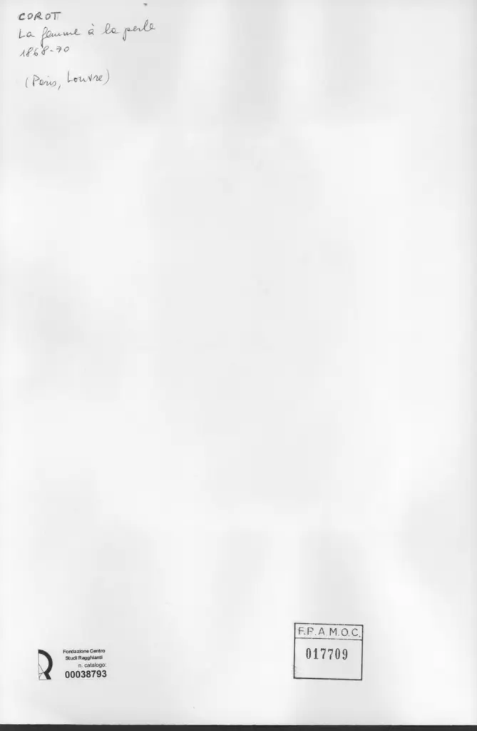 Anonimo , Corot, Jean-Baptiste-Camille - sec. XIX - La femme &agrave; la perle , retro