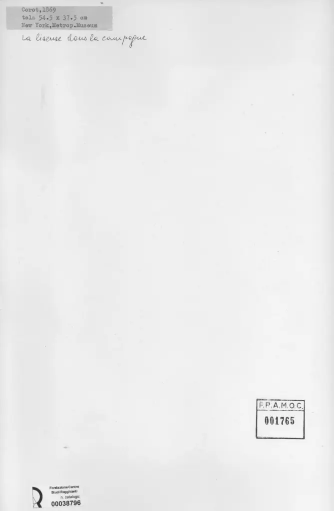 Anonimo , Corot, Jean Baptiste Camille - sec. XIX - La liseuse dans la campagne , retro