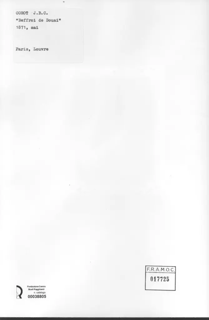 Anonimo , Corot, Jean-Baptiste-Camille - sec. XIX - Beffroi de Douai , retro