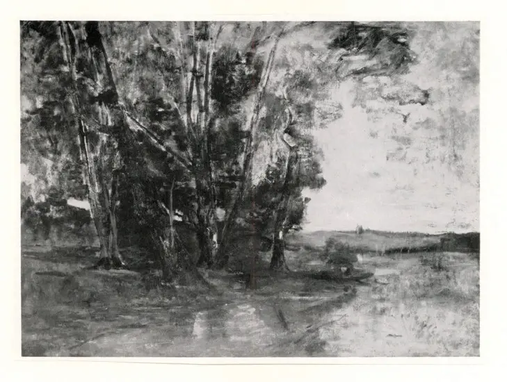 Anonimo , Corot, Jean-Baptiste-Camille - sec. XIX - La barque sur l'&eacute;tang , fronte