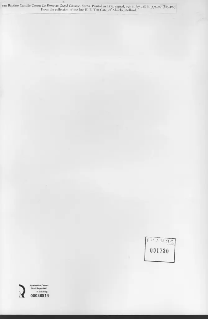 Anonimo , Corot, Jean Baptiste Camille; sec. XIX , retro