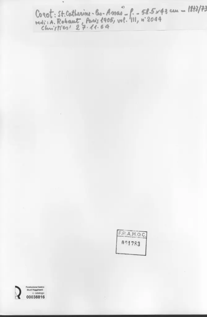 Anonimo , Corot, Jean-Baptiste-Camille - sec. XIX - St. Catherine-les-Arras , retro