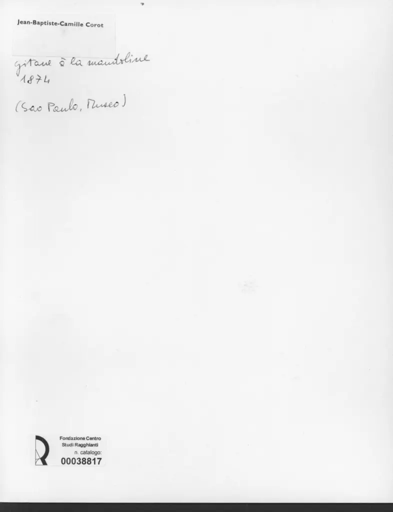 Anonimo , Corot, Jean-Baptiste-Camille - sec. XIX - Gitane &agrave; la mandoline , retro