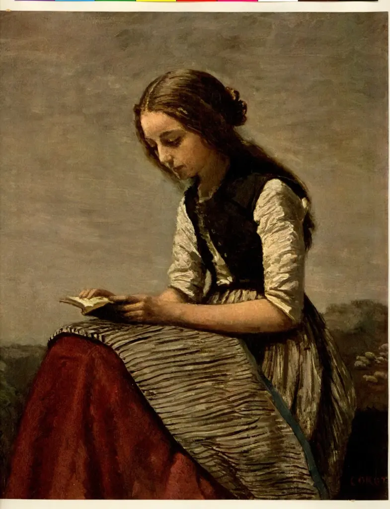 Anonimo , Corot, Jean Baptiste Camille - sec. XIX - La petite liseuse , fronte