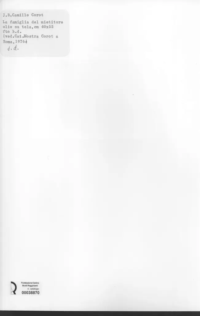 Anonimo , Corot, Jean Baptiste Camille - sec. XIX - La famiglia del mietitore , retro