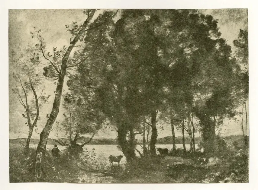 Anonimo , Corot, Jean Baptiste Camille - sec. XIX - Landscape , fronte